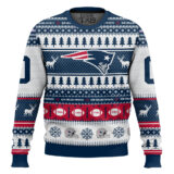 Hooktab New England Patriots - Custom Name And Number Ugly Sweater