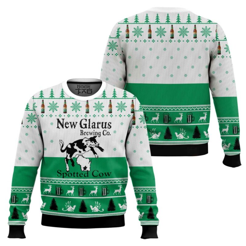 Hooktab New Glarus Spotted Ugly Christmas Sweater Hooktab New Glarus Spotted Ugly Christmas Sweater
