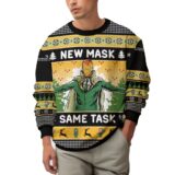 Hooktab New Mask Same Task Iron Man Ugly Christmas Sweater