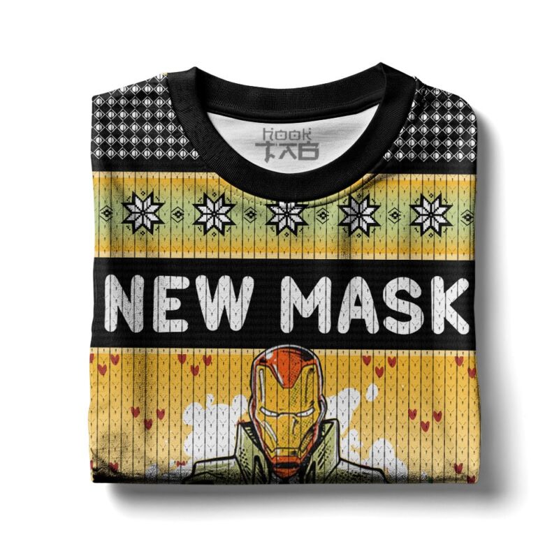 Hooktab New Mask Same Task Iron Man Ugly Christmas Sweater Hooktab New Mask Same Task Iron Man Ugly Christmas Sweater