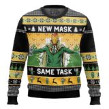 Hooktab New Mask Same Task Iron Man Ugly Christmas Sweater