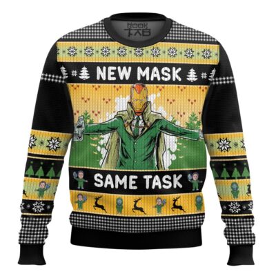 Hooktab New Mask Same Task Iron Man Ugly Christmas Sweater