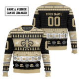 Hooktab New Orleans Saints - Custom Name And Number Ugly Sweater