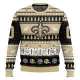 Hooktab New Orleans Saints - Custom Name And Number Ugly Sweater