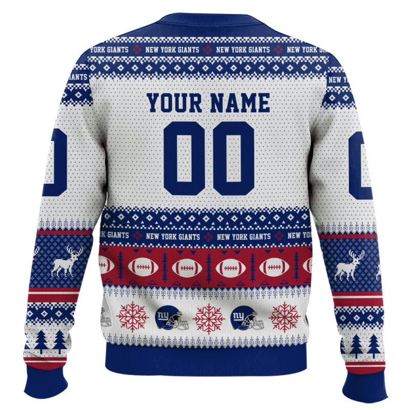 Hooktab New York Giants - Custom Name And Number Ugly Sweater Hooktab New York Giants - Custom Name And Number Ugly Sweater