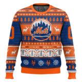 Hooktab New York Mets - Custom Name And Number Ugly Sweater
