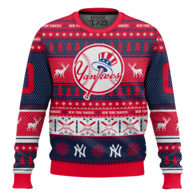 Hooktab New York Yankees - Custom Name And Number Ugly Sweater