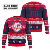 Hooktab New York Yankees - Custom Name And Number Ugly Sweater