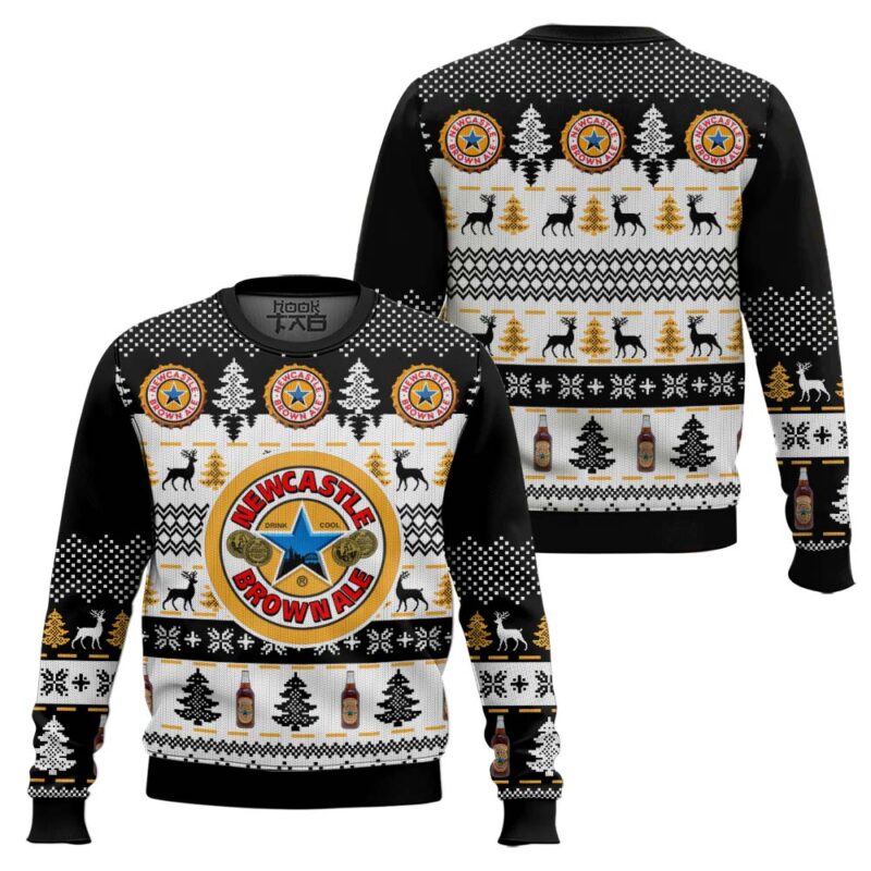 Hooktab Newcastle Brown Ale Ugly Christmas Sweater Hooktab Newcastle Brown Ale Ugly Christmas Sweater