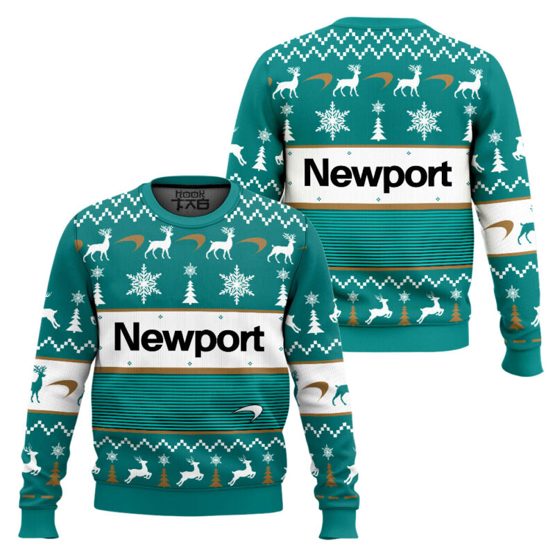 Hooktab Newport Cigarettes Ugly Christmas Sweater Hooktab Newport Cigarettes Ugly Christmas Sweater