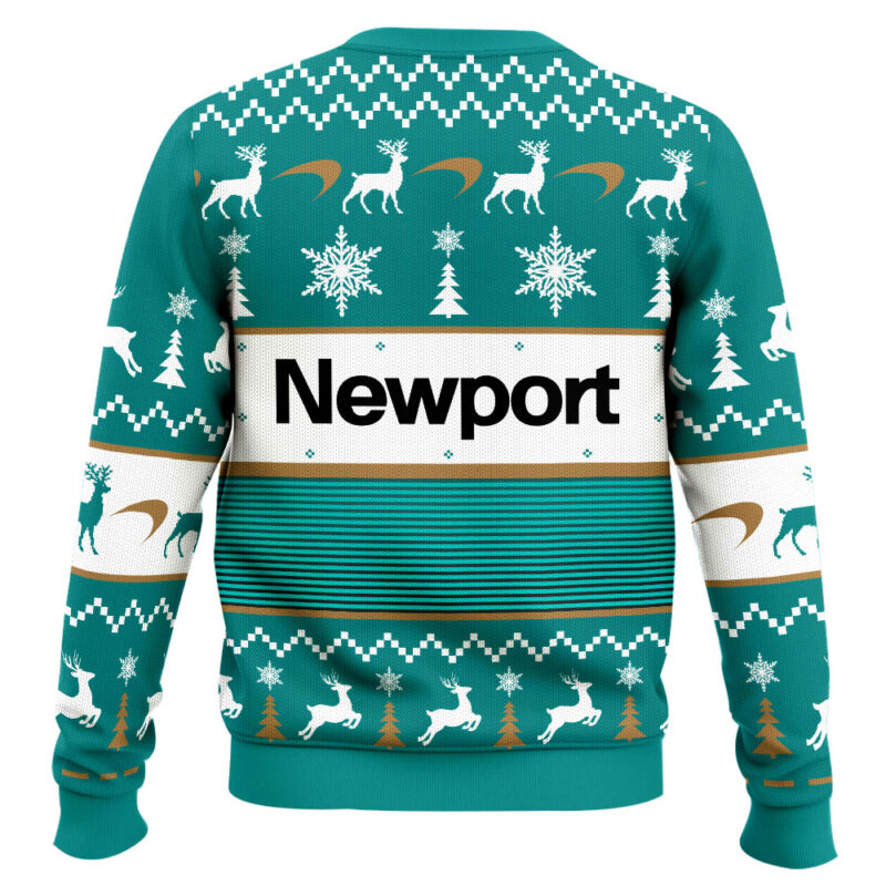 Hooktab Newport Cigarettes Ugly Christmas Sweater Hooktab Newport Cigarettes Ugly Christmas Sweater