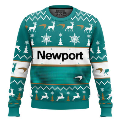 Hooktab Newport Cigarettes Ugly Christmas Sweater