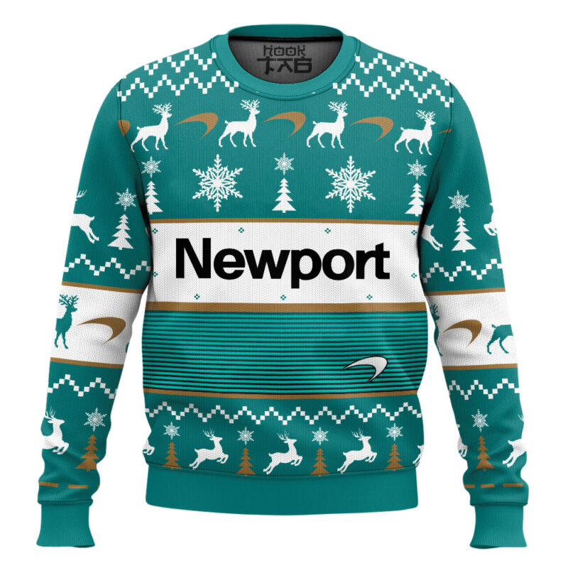 Hooktab Newport Cigarettes Ugly Christmas Sweater Hooktab Newport Cigarettes Ugly Christmas Sweater