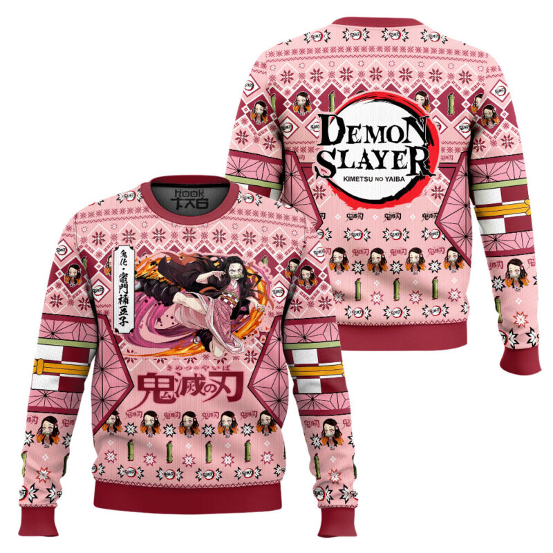 Hooktab Nezuko Kamado Ugly Christmas Sweater Hooktab Nezuko Kamado Ugly Christmas Sweater