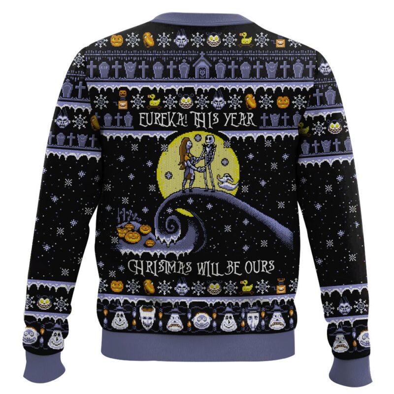 Hooktab Nightmare Before Christmas Eureka This Year Will Be Ours Ugly Christmas Sweater Hooktab Nightmare Before Christmas Eureka This Year Will Be Ours Ugly Christmas Sweater