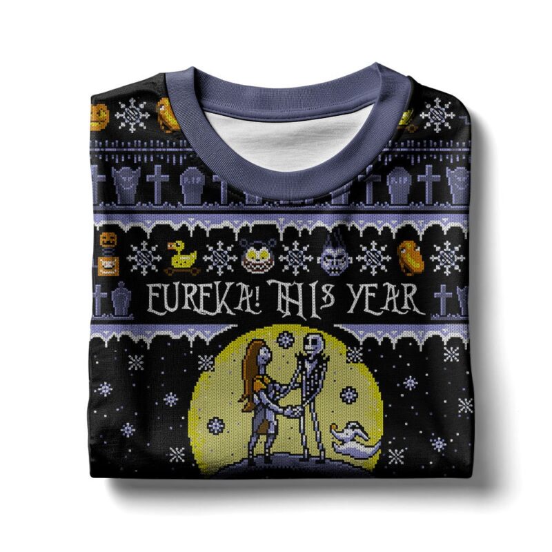 Hooktab Nightmare Before Christmas Eureka This Year Will Be Ours Ugly Christmas Sweater Hooktab Nightmare Before Christmas Eureka This Year Will Be Ours Ugly Christmas Sweater