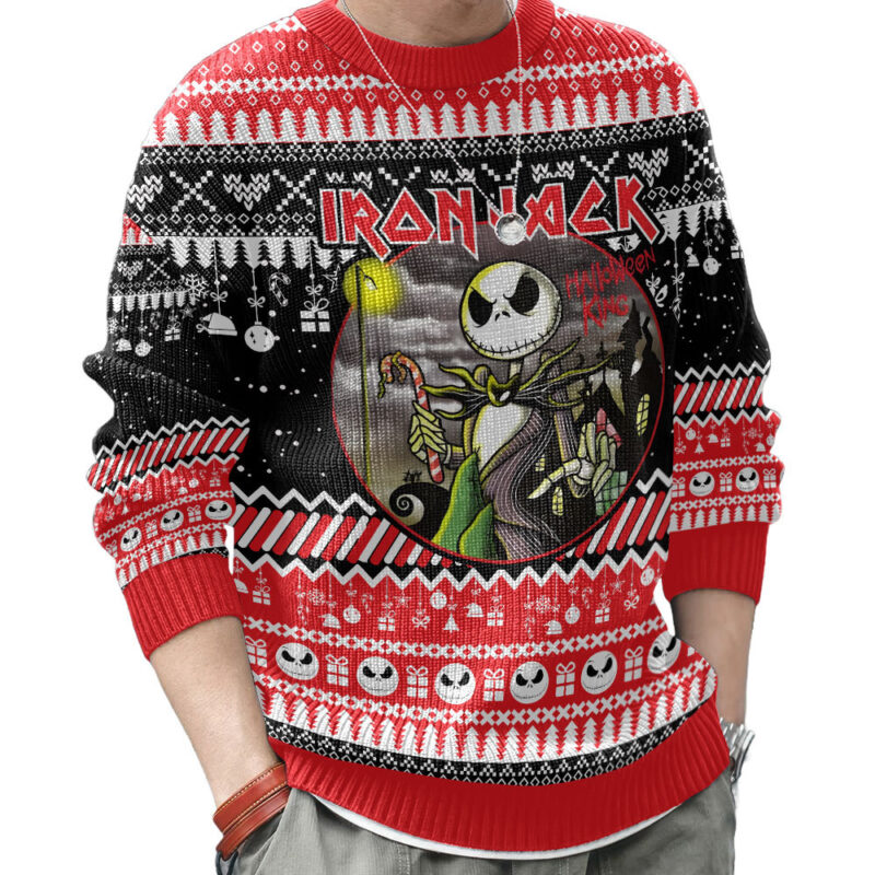 Hooktab Nightmare Before Christmas Iron Jack Ugly Christmas Sweater Hooktab Nightmare Before Christmas Iron Jack Ugly Christmas Sweater