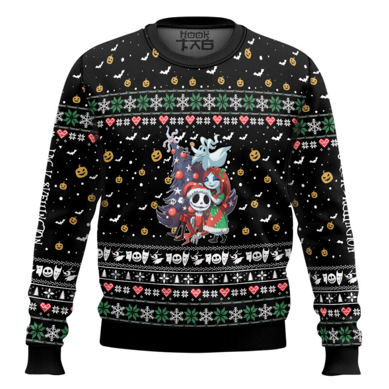 Hooktab Nightmare Before Christmas Jack And Sally Ugly Christmas Sweater