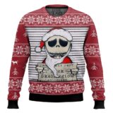 Hooktab Nightmare Before Christmas Jack Dept Skellington Ugly Christmas Sweater