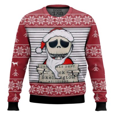 Hooktab Nightmare Before Christmas Jack Dept Skellington Ugly Christmas Sweater