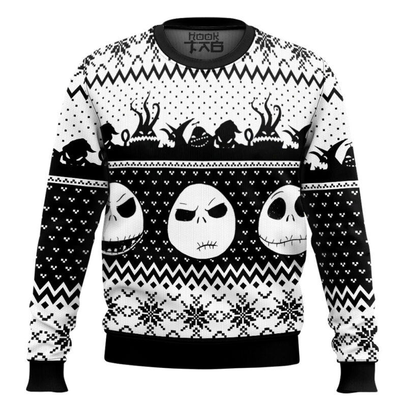 Hooktab Nightmare Before Christmas Jack Skellington Ugly Christmas Sweater