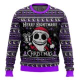 Hooktab Nightmare Before Christmas Merry Nightmare Ugly Christmas Sweater