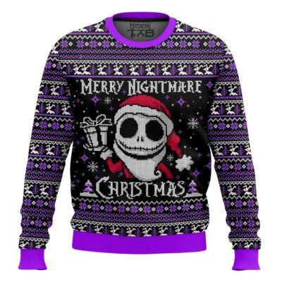 Hooktab Nightmare Before Christmas Merry Nightmare Ugly Christmas Sweater