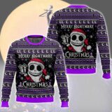 Hooktab Nightmare Before Christmas Merry Nightmare Ugly Christmas Sweater