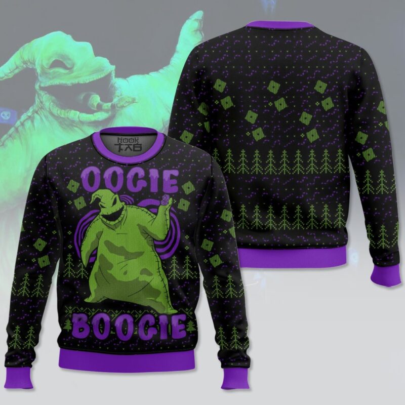 Hooktab Nightmare Before Christmas Oogie Boogie Ugly Christmas Sweater Hooktab Nightmare Before Christmas Oogie Boogie Ugly Christmas Sweater