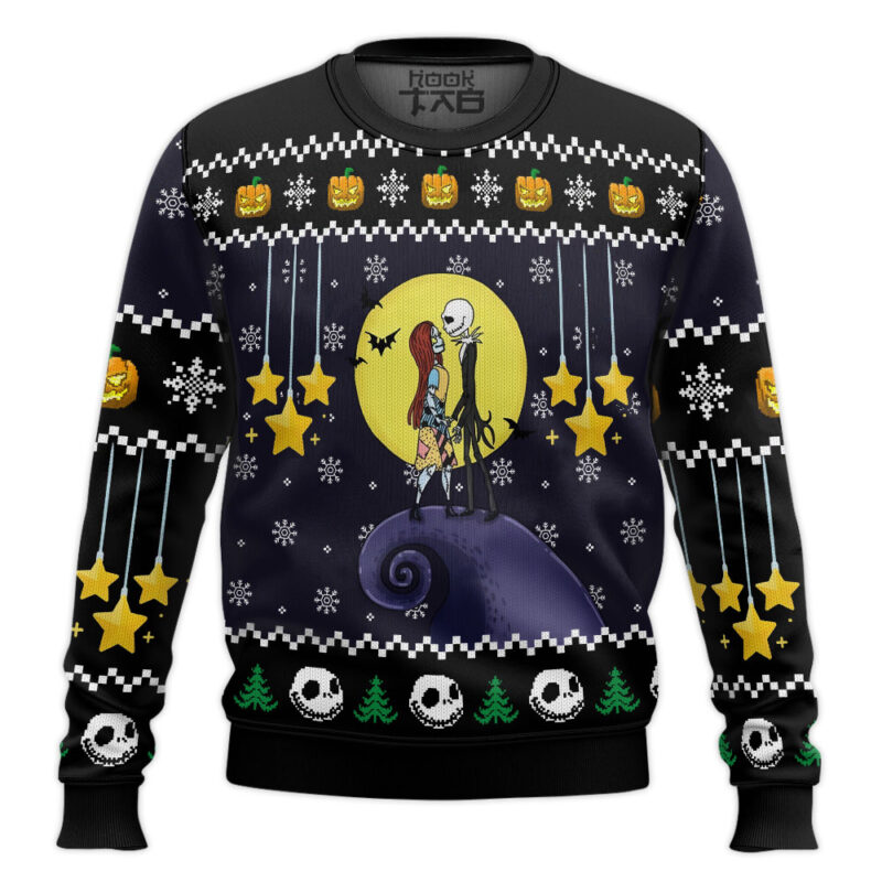 Hooktab Nightmare Before Christmas Romantic Night Ugly Christmas Sweater