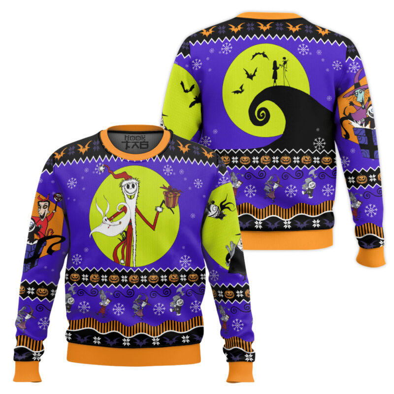 Hooktab Nightmare Before Christmas Santa Ugly Christmas Sweater Hooktab Nightmare Before Christmas Santa Ugly Christmas Sweater