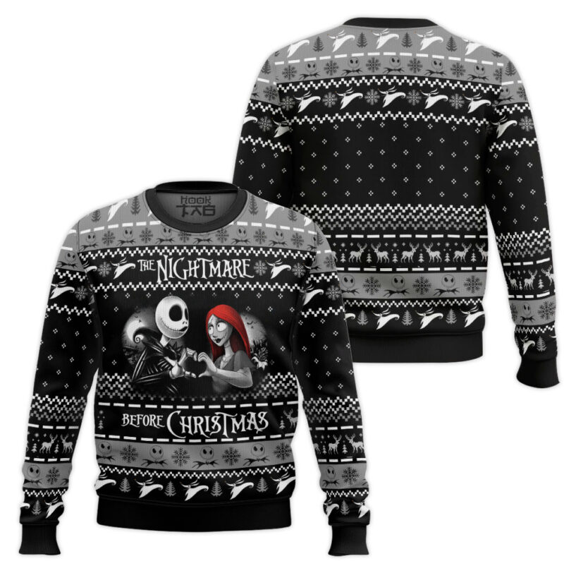 Hooktab Nightmare Before Xmas Jack Sally Ugly Christmas Sweater Hooktab Nightmare Before Xmas Jack Sally Ugly Christmas Sweater