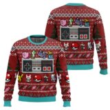 Hooktab Nintendo Controller Ugly Christmas Sweater