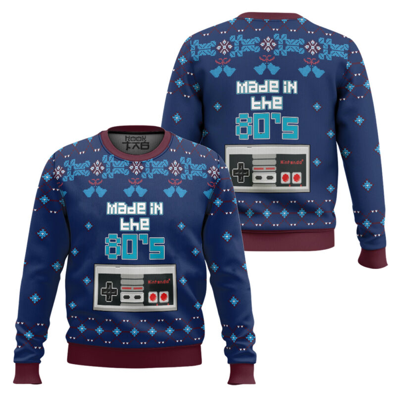 Hooktab Nintendo Made In The 80s Ugly Christmas Sweater Hooktab Nintendo Made In The 80s Ugly Christmas Sweater