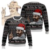 Hooktab No Gifts For You Burt Reynolds Ugly Christmas Sweater