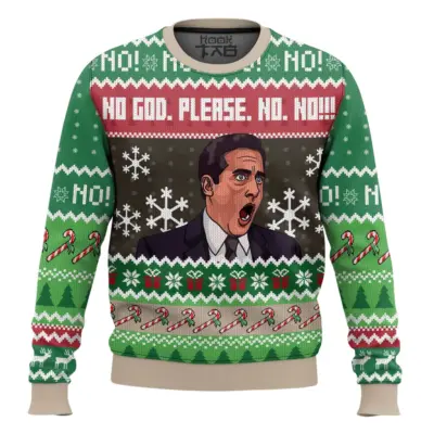 Hooktab No God Please No! Michael Scott The Office Ugly Christmas Sweater