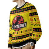 Hooktab No Internet Jurassic Park Ugly Christmas Sweater