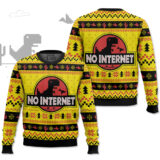 Hooktab No Internet Jurassic Park Ugly Christmas Sweater