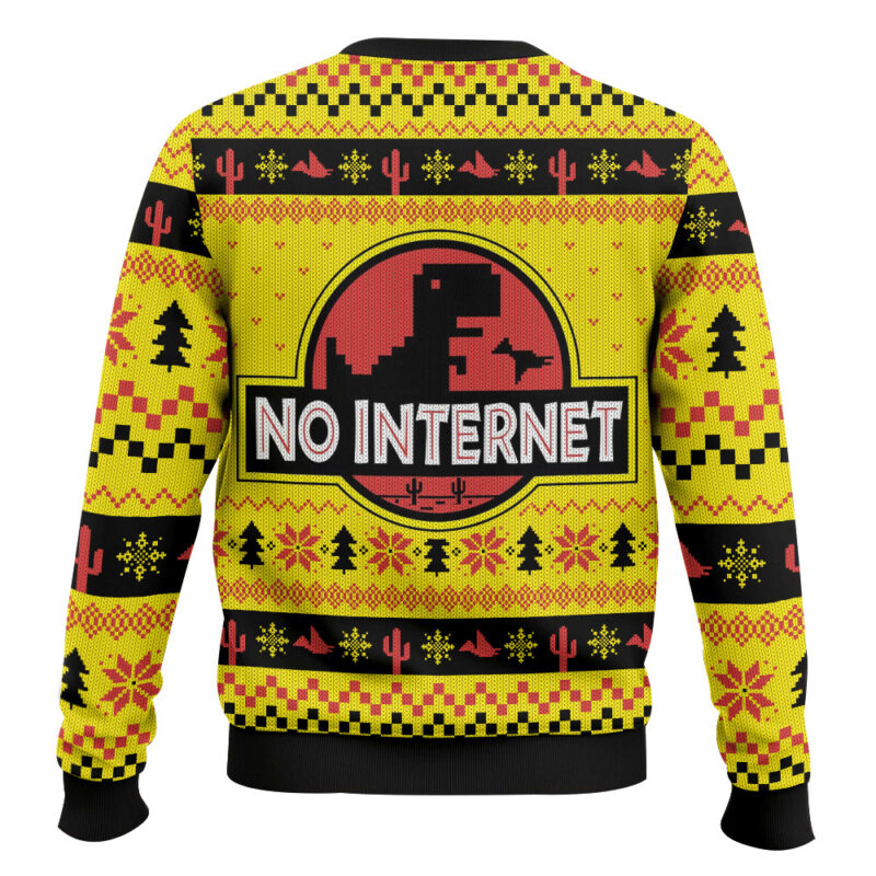 Hooktab No Internet Jurassic Park Ugly Christmas Sweater Hooktab No Internet Jurassic Park Ugly Christmas Sweater