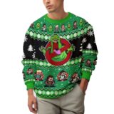 Hooktab No Slimer Ghostbusters Ugly Christmas Sweater