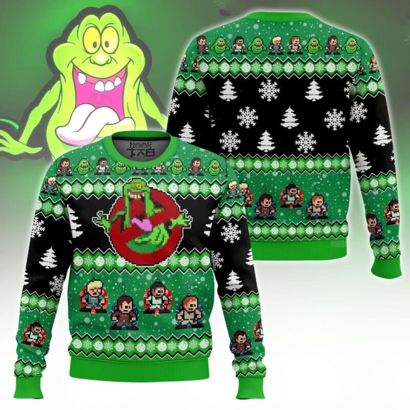 Hooktab No Slimer Ghostbusters Ugly Christmas Sweater Hooktab No Slimer Ghostbusters Ugly Christmas Sweater