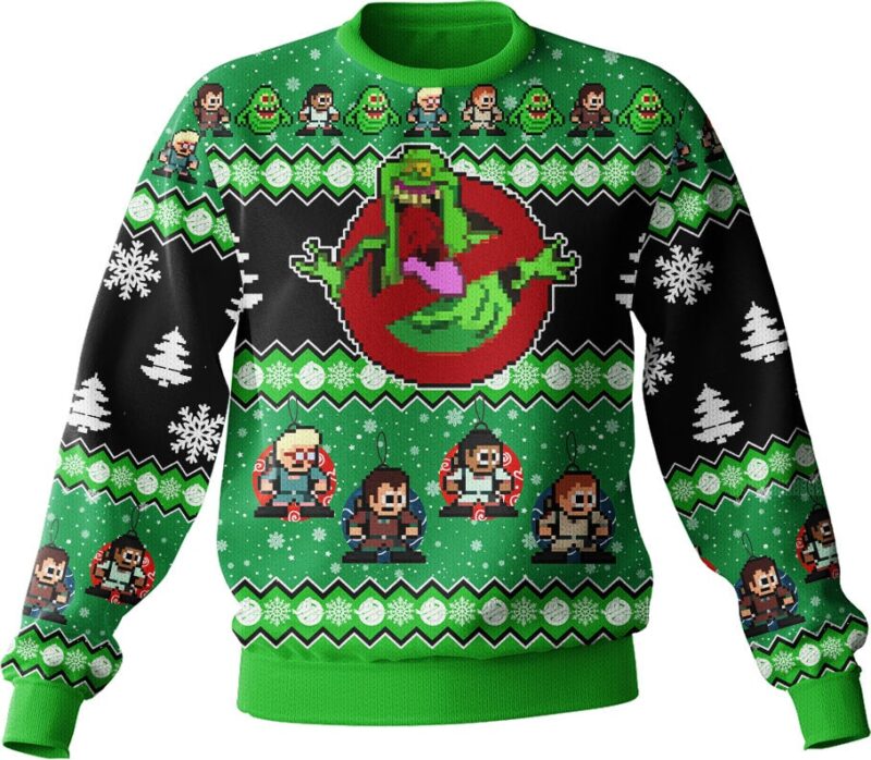 Hooktab No Slimer Ghostbusters Ugly Christmas Sweater Hooktab No Slimer Ghostbusters Ugly Christmas Sweater