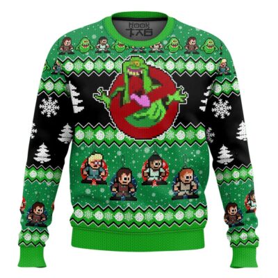 Hooktab No Slimer Ghostbusters Ugly Christmas Sweater