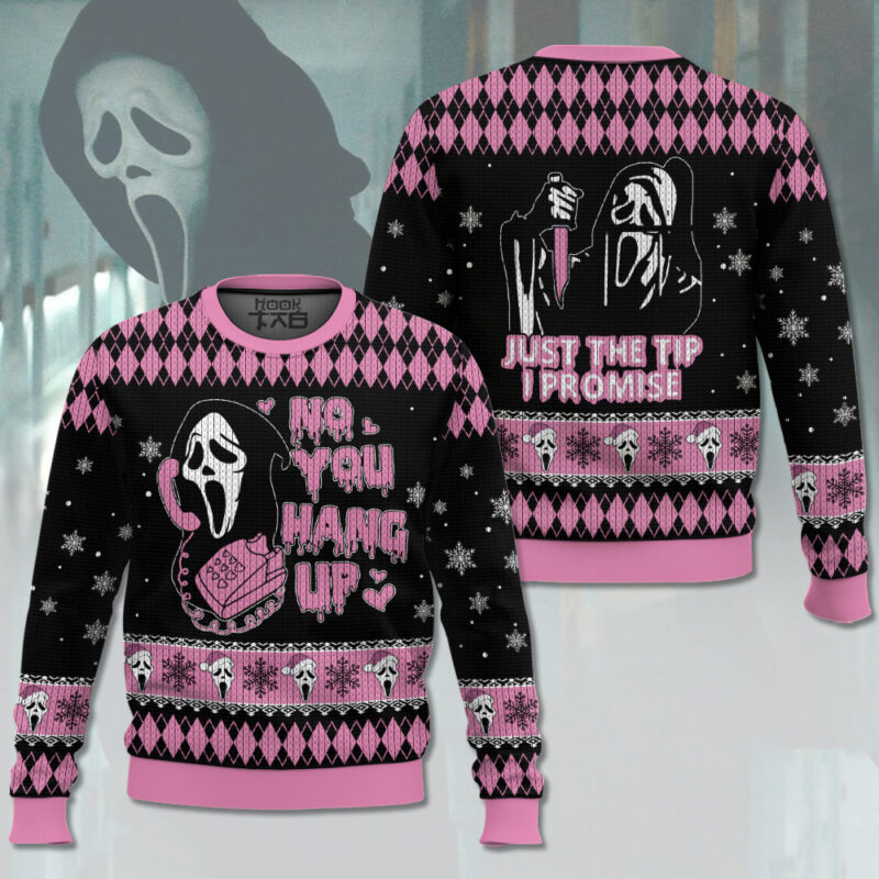 Hooktab No You Hang Up Scream Ugly Christmas Sweater Hooktab No You Hang Up Scream Ugly Christmas Sweater