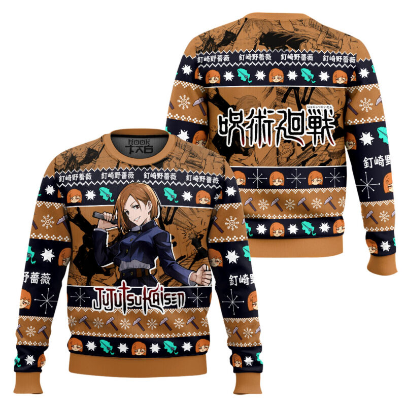 Hooktab Nobara Kugisaki Jujutsu Kaisen Ugly Sweater Hooktab Nobara Kugisaki Jujutsu Kaisen Ugly Sweater
