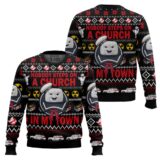 Hooktab Nobody Steps On A Church In My Town Ghostbusters Ugly Christmas Sweater