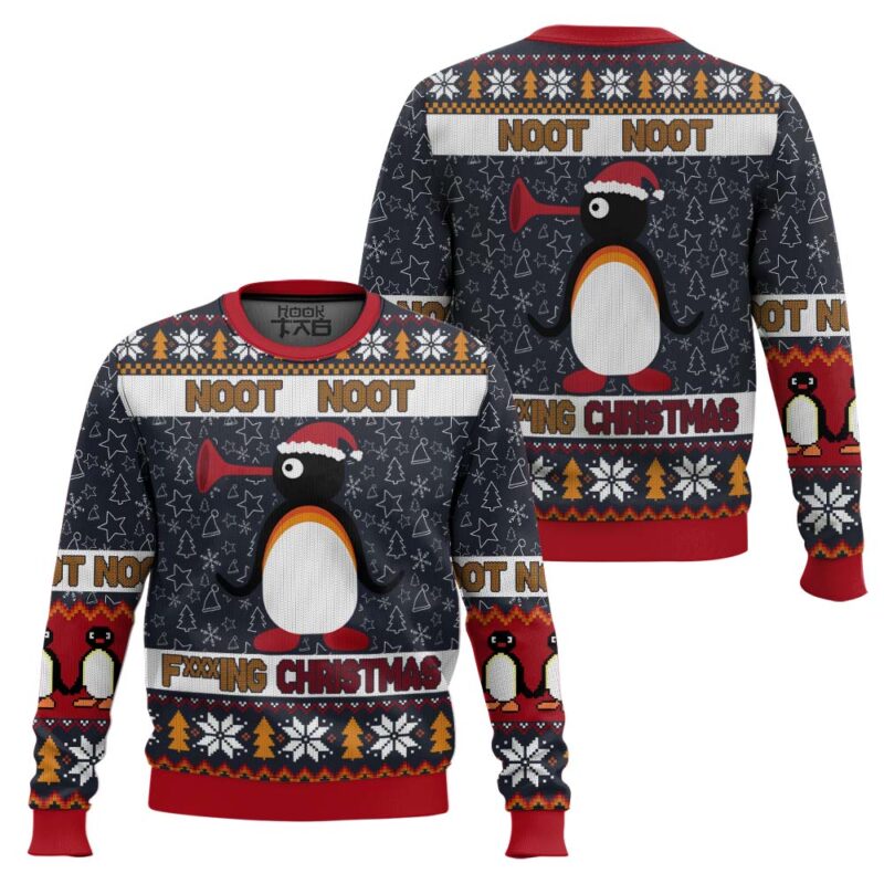 Hooktab Noot Noot Fxxxing Christmas Pingu Ugly Christmas Sweater Hooktab Noot Noot Fxxxing Christmas Pingu Ugly Christmas Sweater