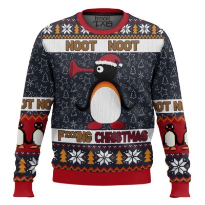 Hooktab Noot Noot Fxxxing Christmas Pingu Ugly Christmas Sweater