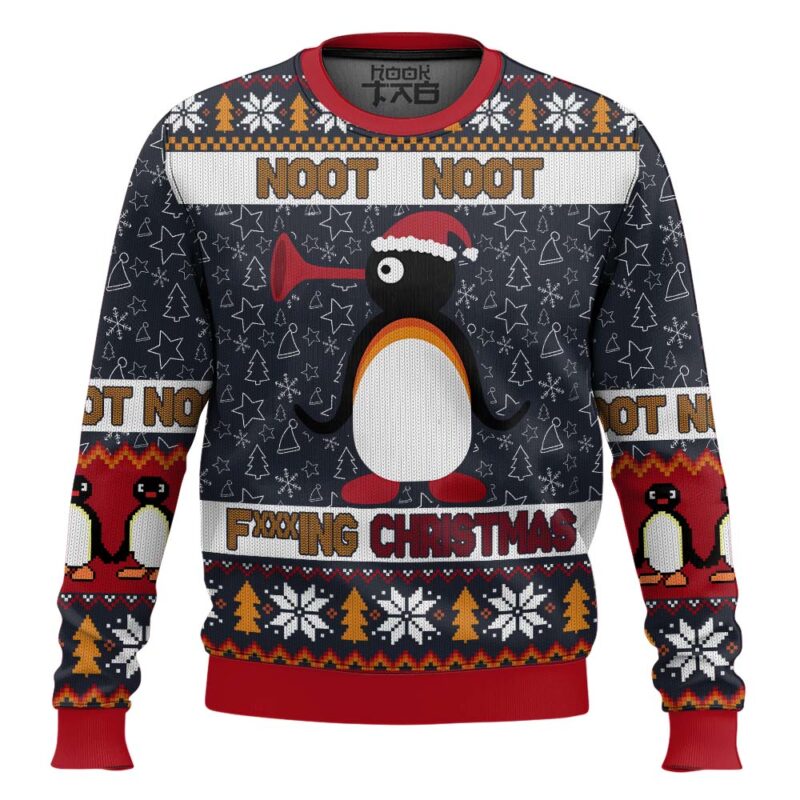 Hooktab Noot Noot Fxxxing Christmas Pingu Ugly Christmas Sweater