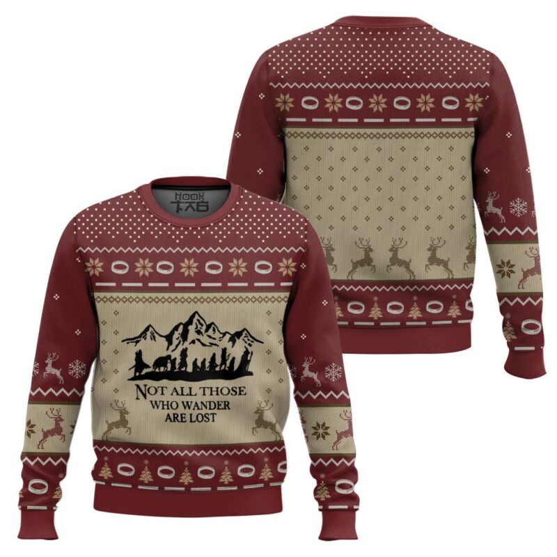 Hooktab Not All Those Who Wander Are Lost The Lord Of The Rings Ugly Christmas Sweater Hooktab Not All Those Who Wander Are Lost The Lord Of The Rings Ugly Christmas Sweater